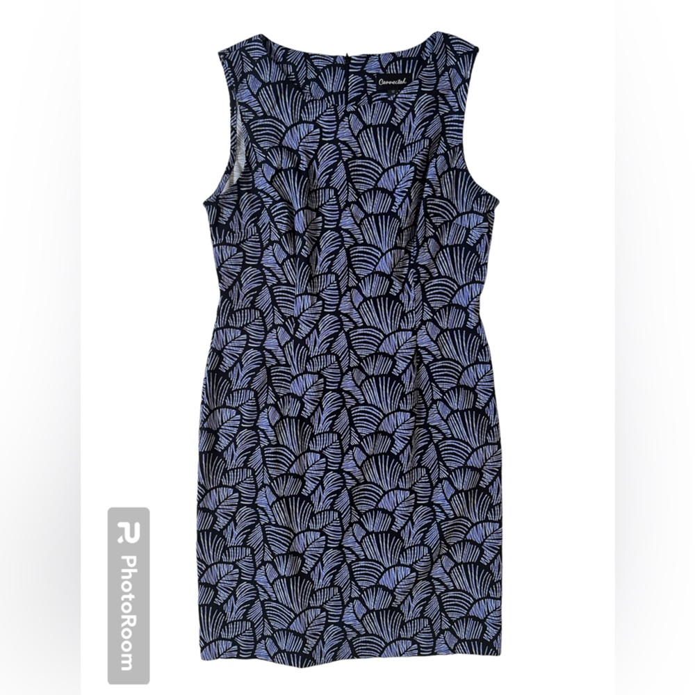 Connected dress blue and black leaf pattern 12